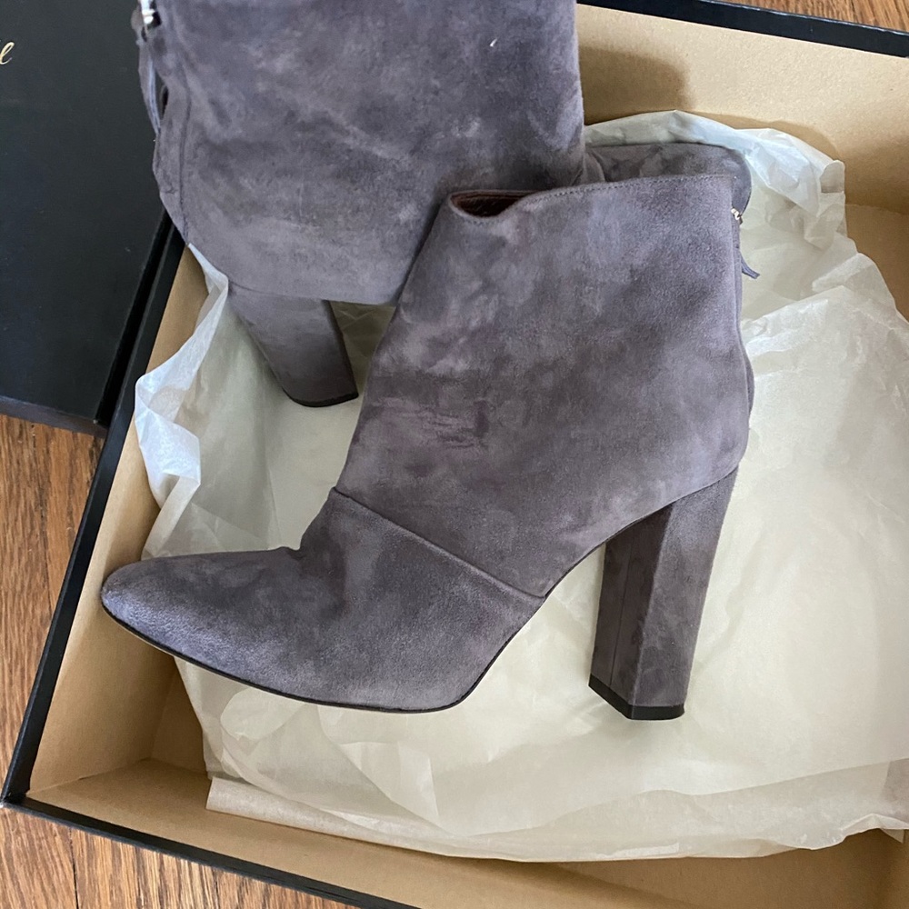 JCrew grey suede booties